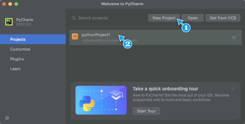 Figure 7: Creating a Project in PyCharm