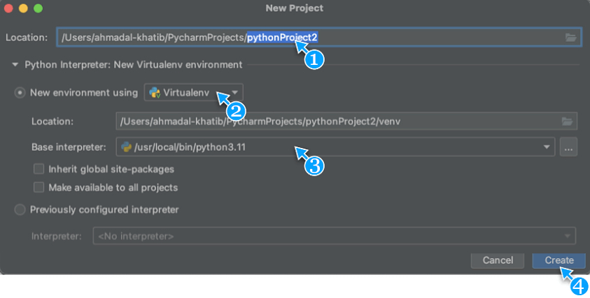 Figure 8: Setting the Project Environment in PyCharm
